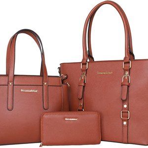 New Montana West Purses and Handbags for Women 3PCS Tote Purse and Walle…